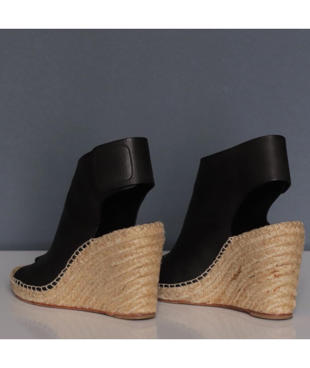 CELINE Черные кожаные босоножки, фото 5