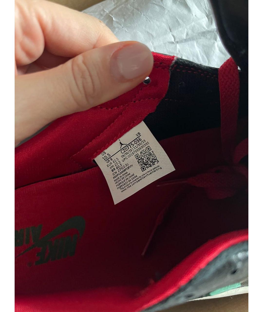 NIKE Черные кожаные низкие кроссовки / кеды, фото 4