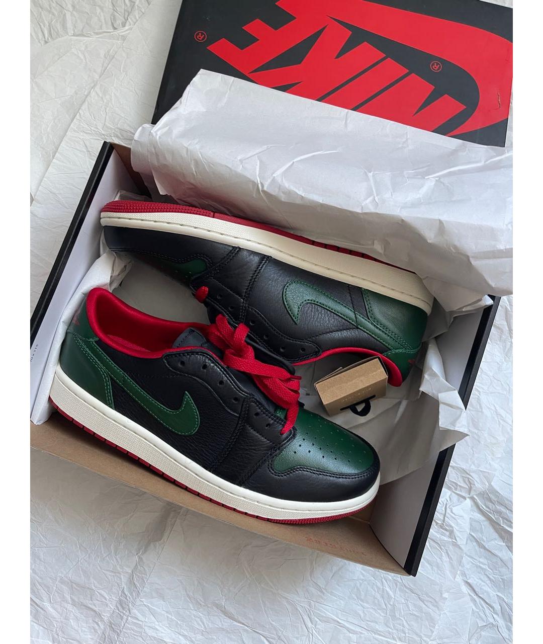 NIKE Черные кожаные низкие кроссовки / кеды, фото 3
