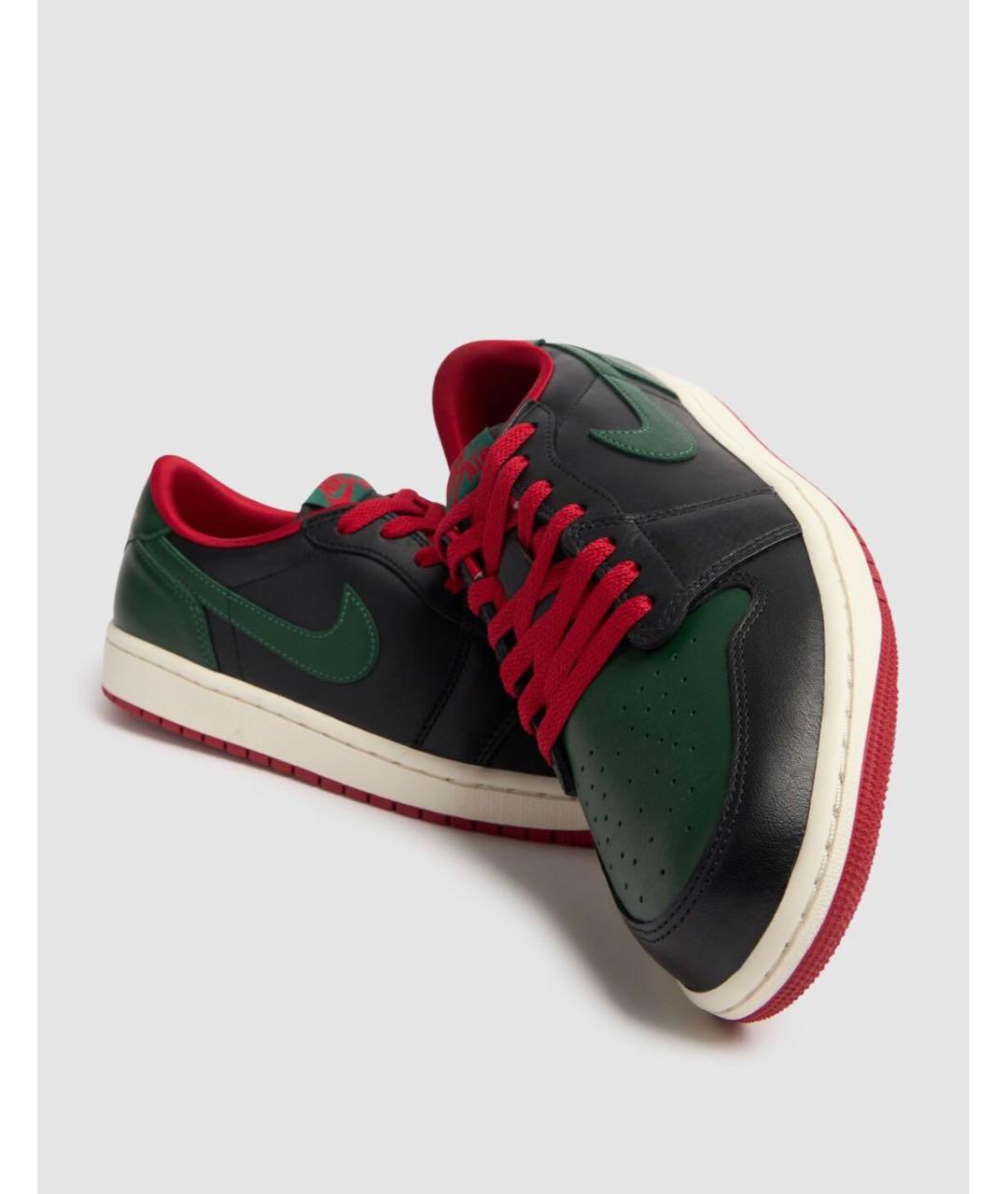 NIKE Черные кожаные низкие кроссовки / кеды, фото 2