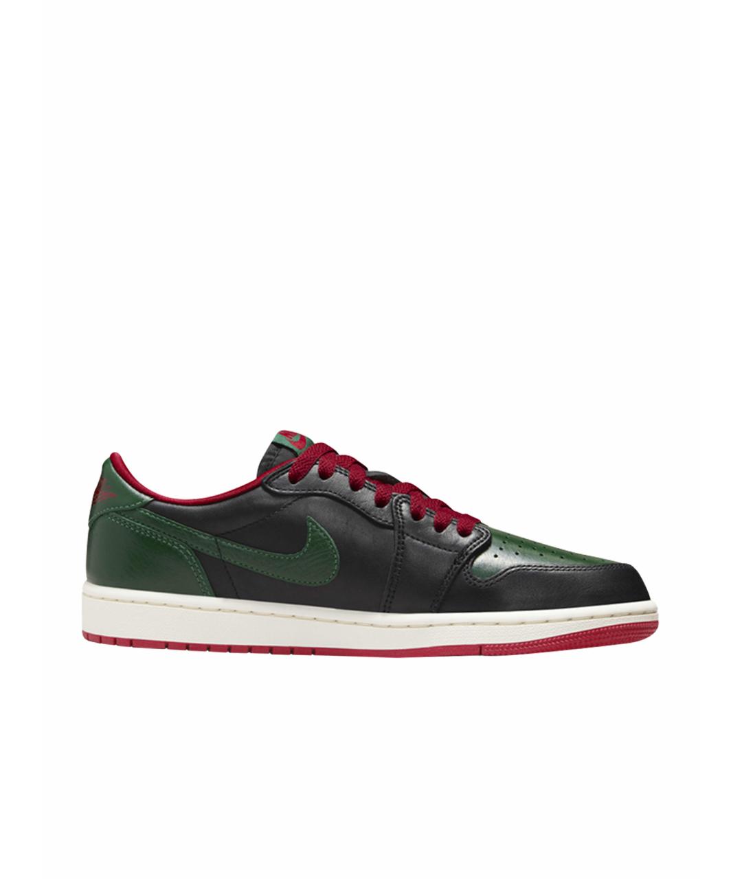 NIKE Черные кожаные низкие кроссовки / кеды, фото 1