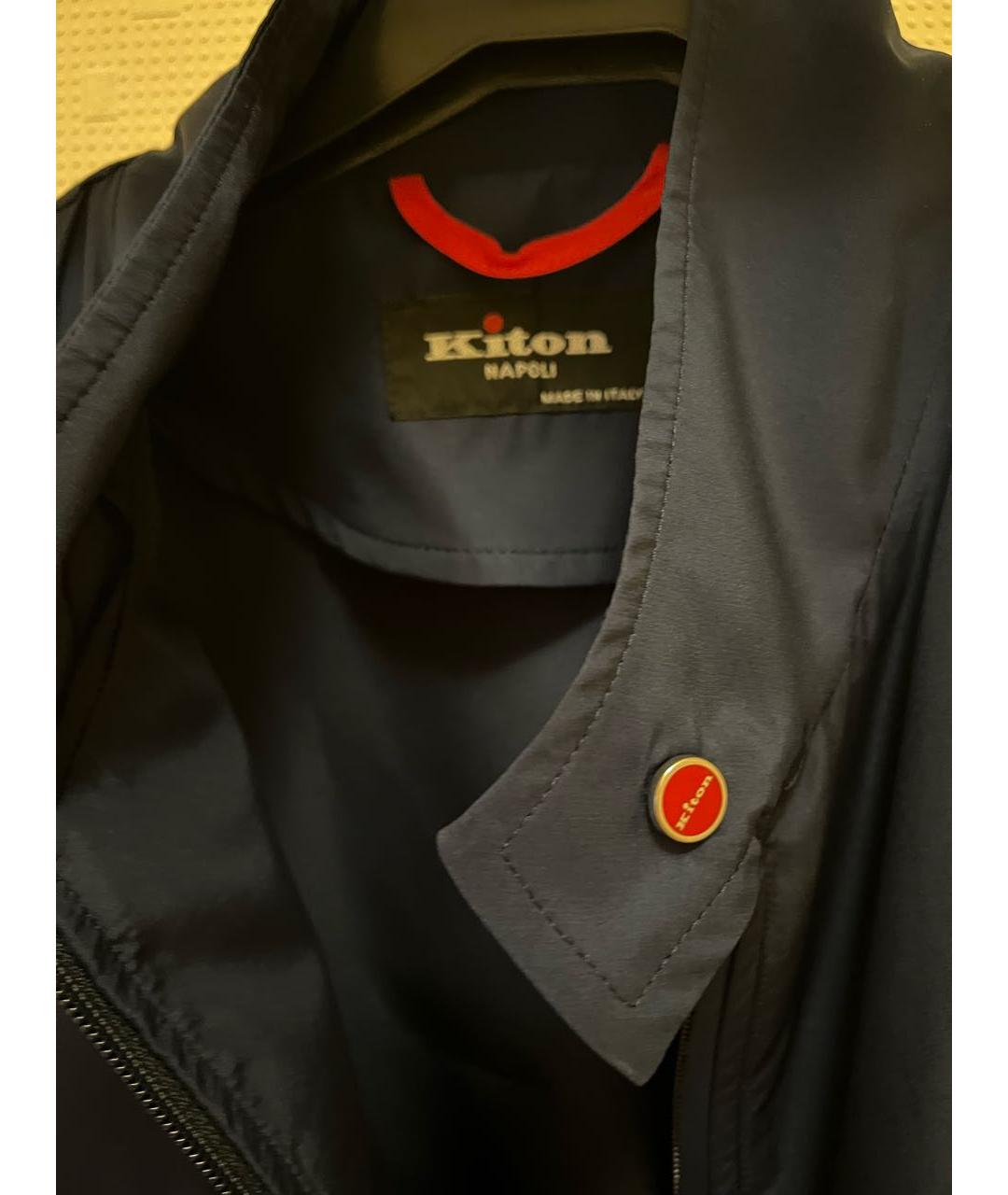 KITON Темно-синяя полиэстеровая куртка, фото 3