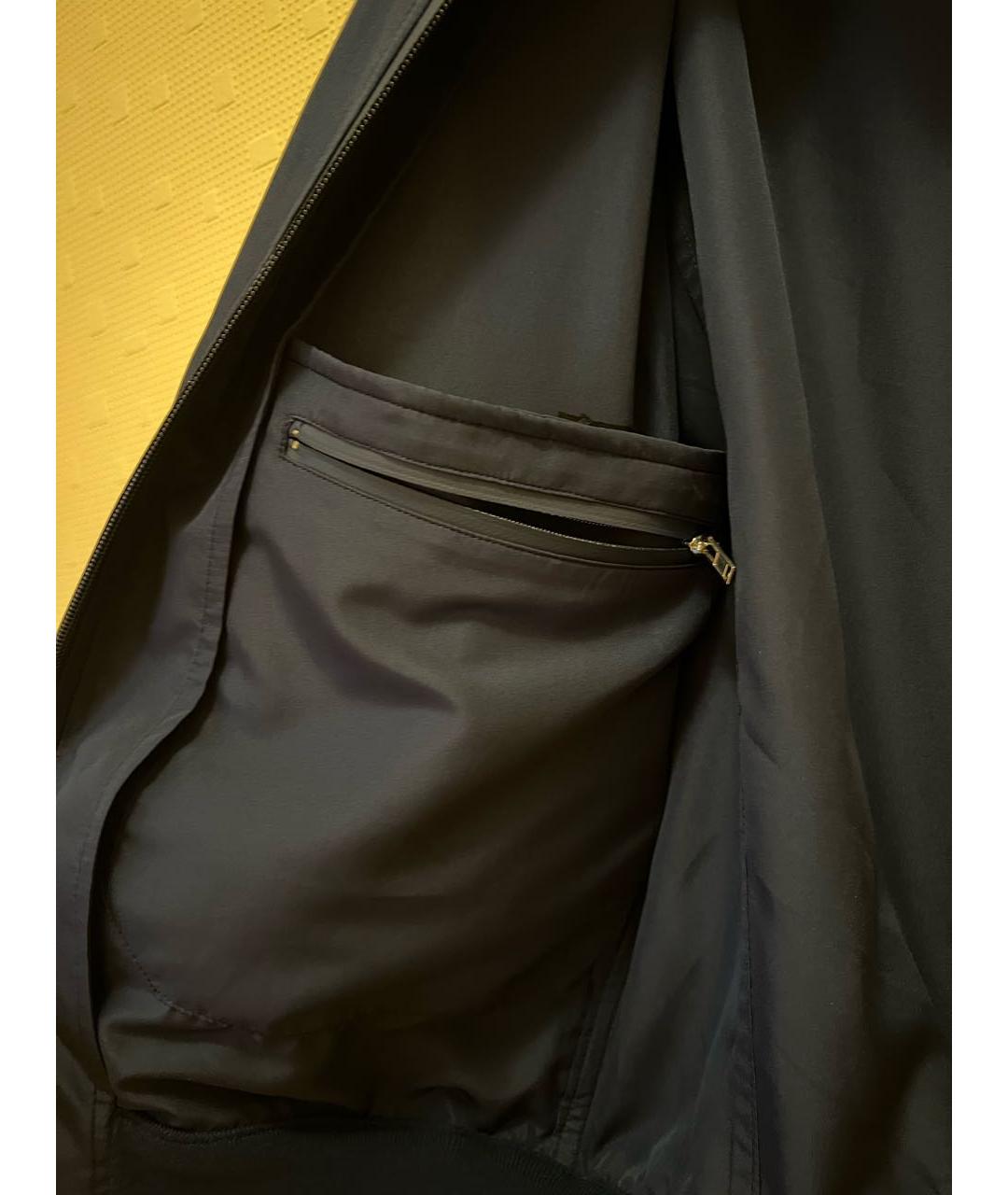KITON Темно-синяя полиэстеровая куртка, фото 5