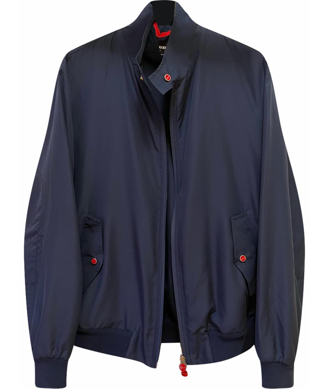 KITON Темно-синяя полиэстеровая куртка, фото 1