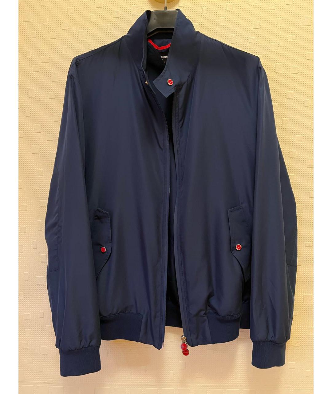 KITON Темно-синяя полиэстеровая куртка, фото 7
