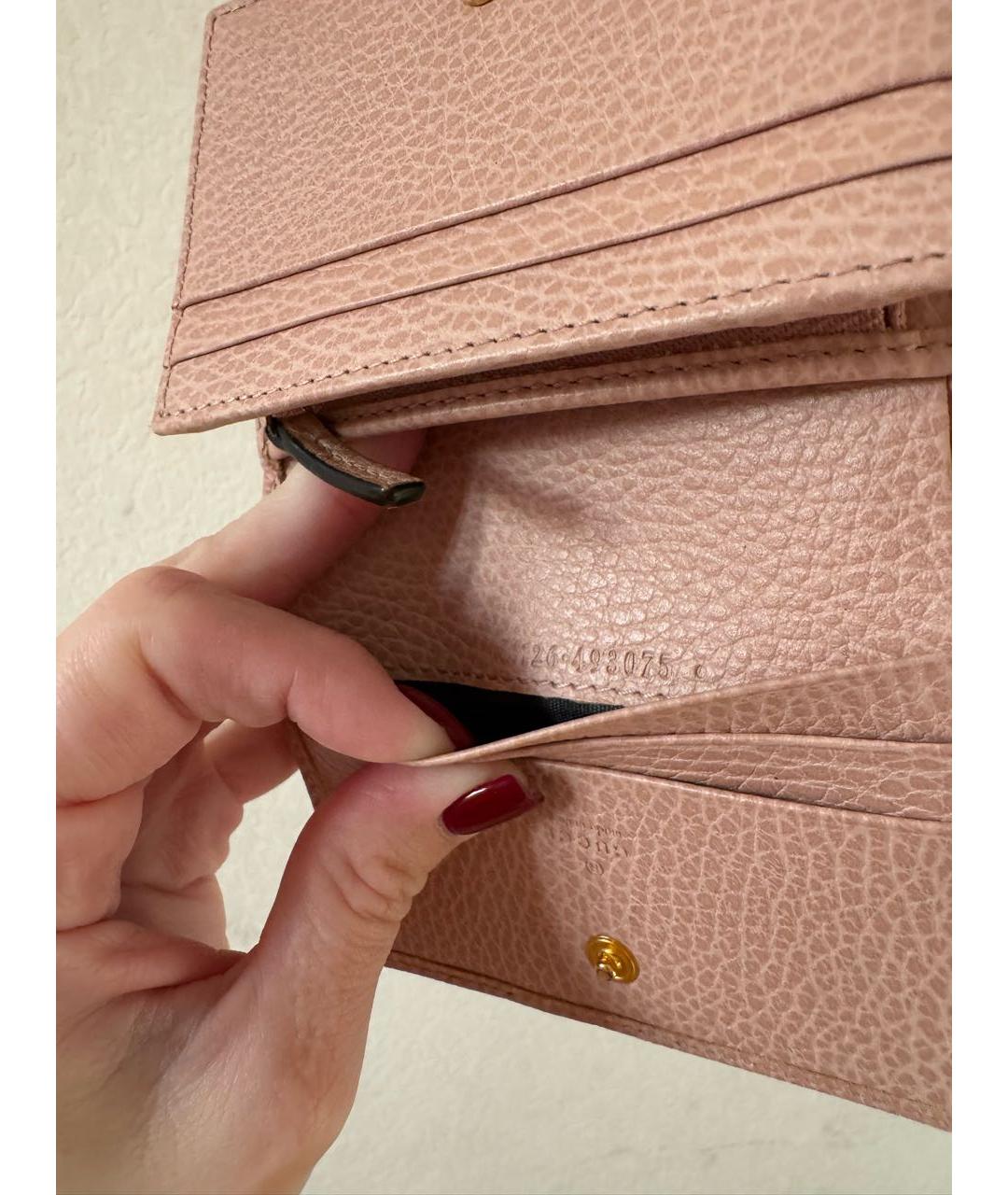 GUCCI Бежевый кожаный кошелек, фото 7