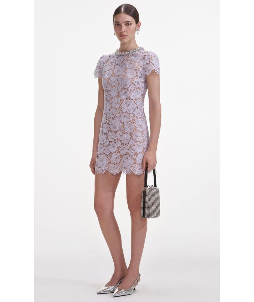 SELF-PORTRAIT Фиолетовое коктейльное платье, фото 6