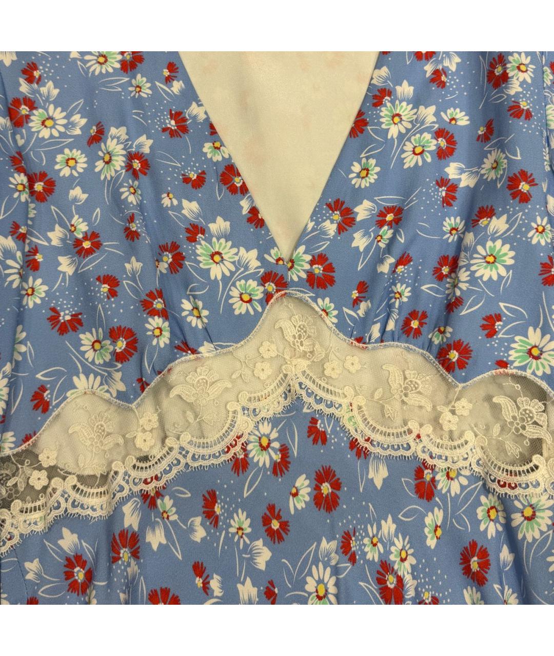 MIU MIU Бирюзовое твидовое повседневное платье, фото 4
