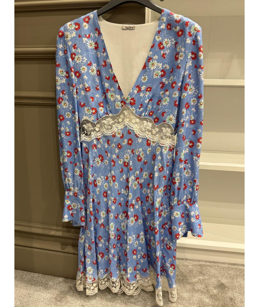 MIU MIU Бирюзовое твидовое повседневное платье, фото 7