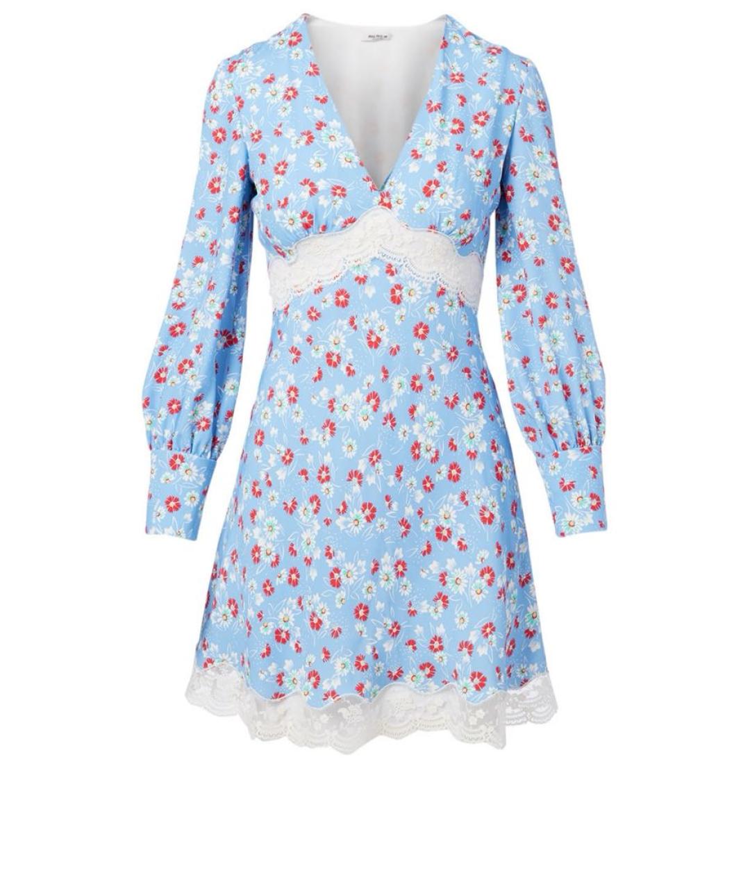 MIU MIU Бирюзовое твидовое повседневное платье, фото 6