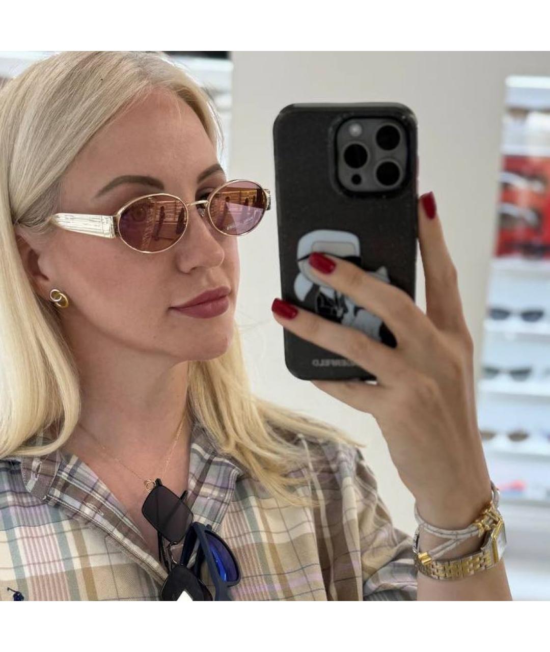 MARC JACOBS Розовые металлические солнцезащитные очки, фото 5