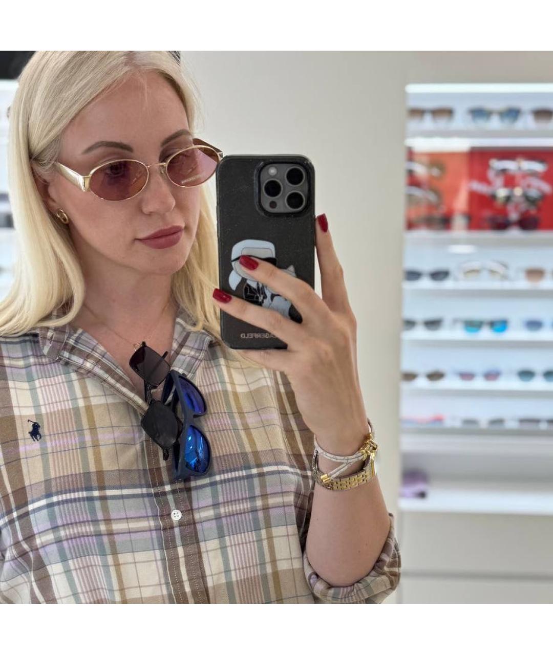 MARC JACOBS Розовые металлические солнцезащитные очки, фото 4