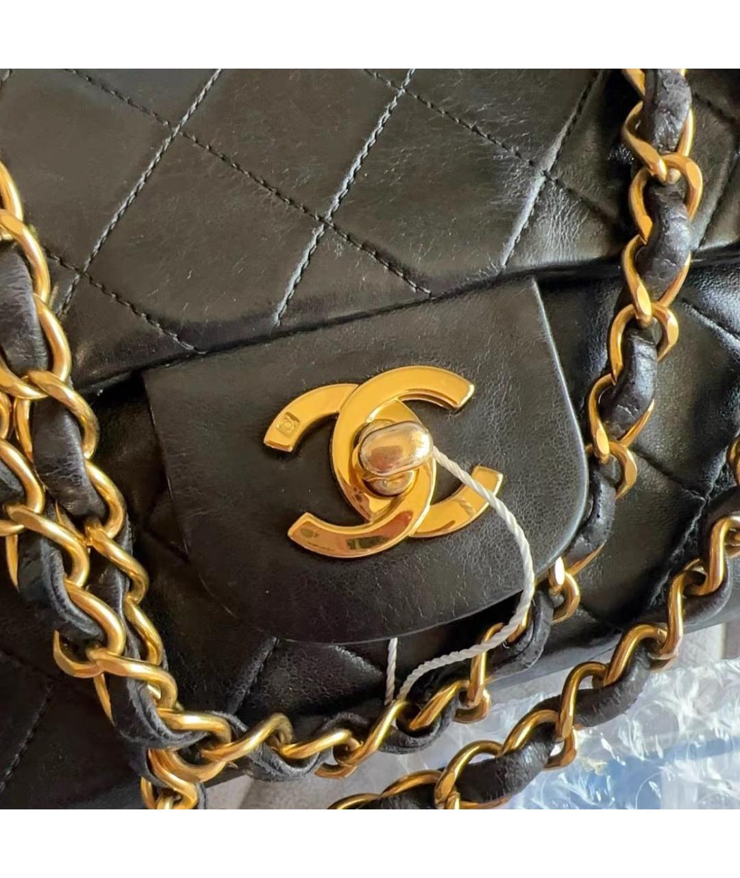 CHANEL Черная кожаная сумка через плечо, фото 8