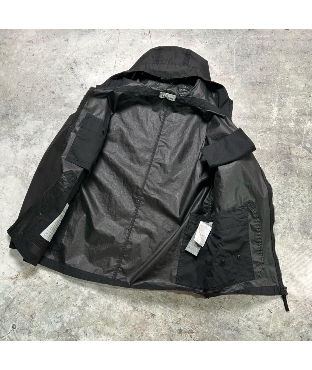 STONE ISLAND Черная хлопковая куртка, фото 5