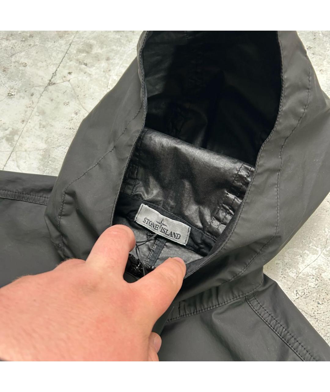 STONE ISLAND Черная хлопковая куртка, фото 3
