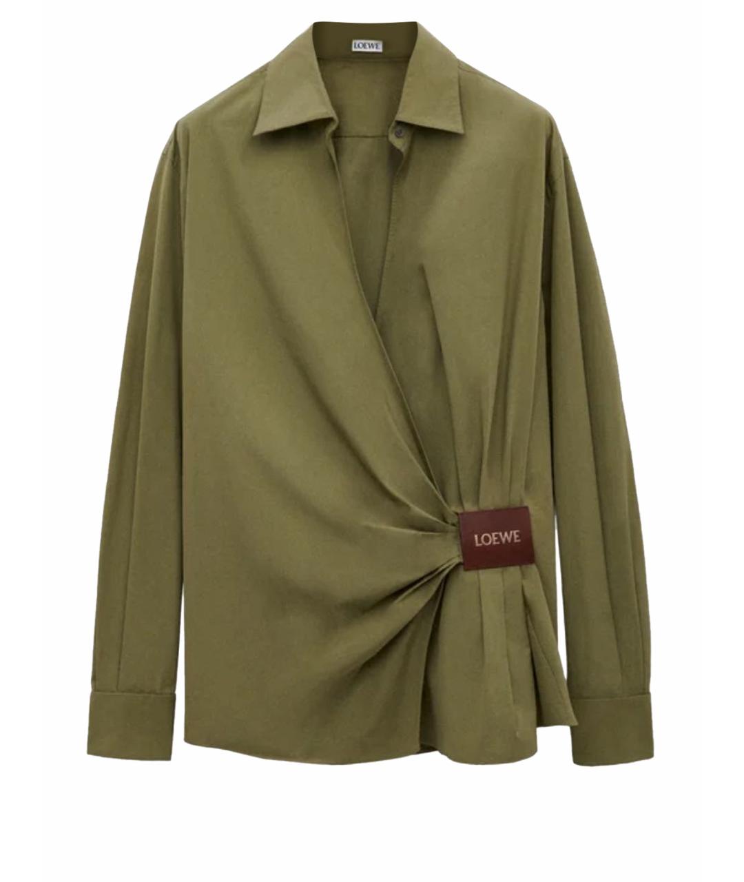 LOEWE Хаки хлопковая рубашка, фото 1