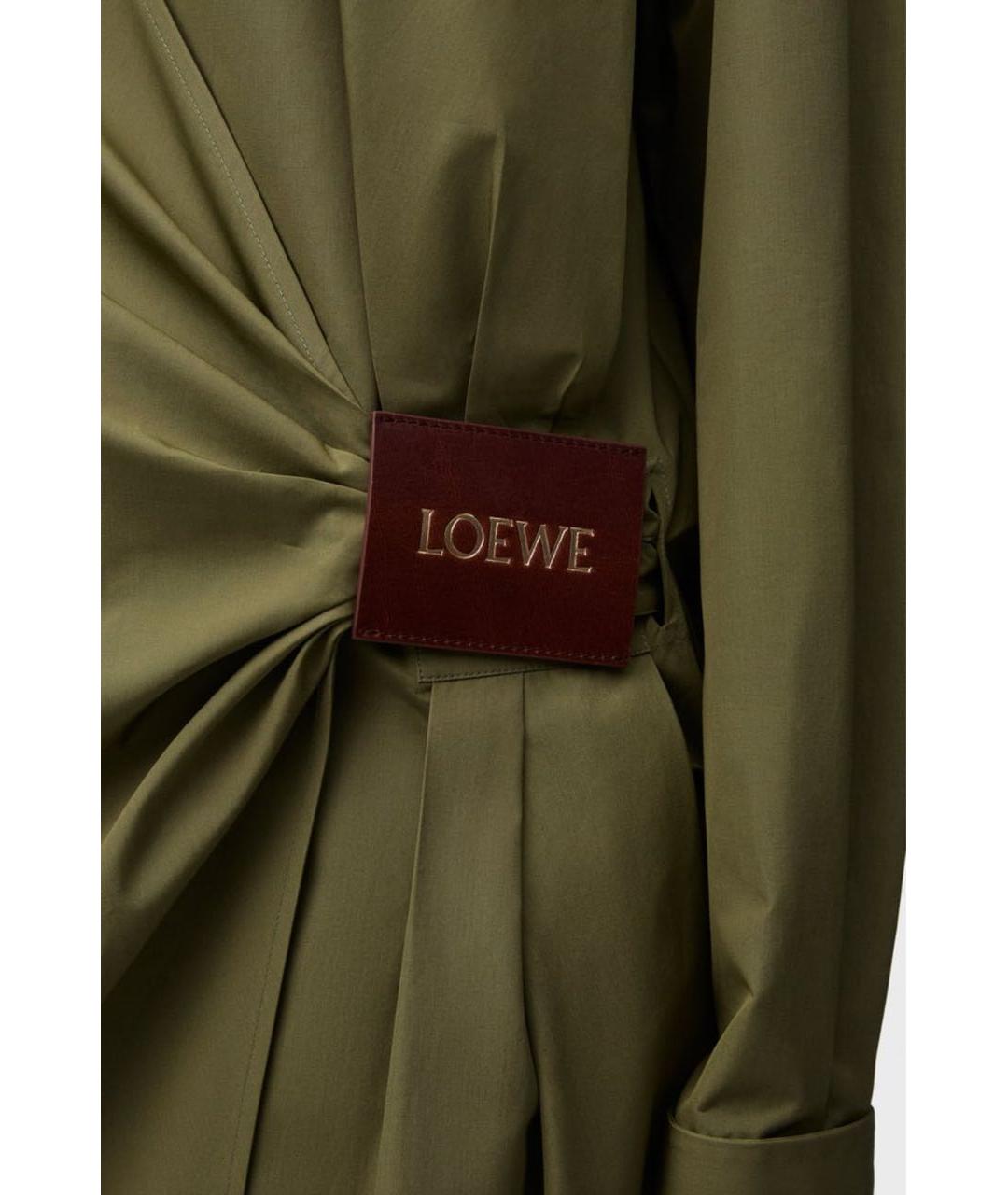 LOEWE Хаки хлопковая рубашка, фото 5