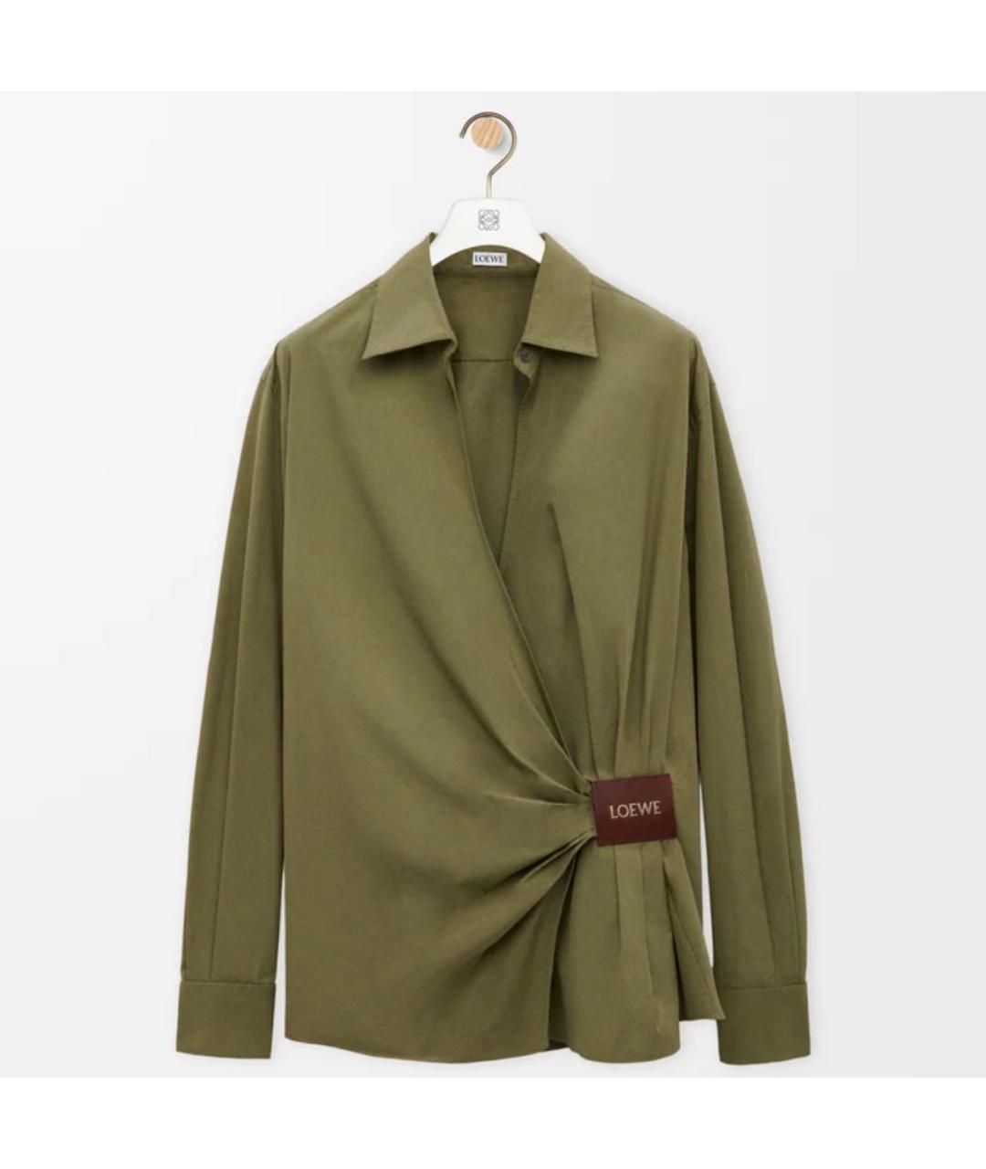 LOEWE Хаки хлопковая рубашка, фото 6