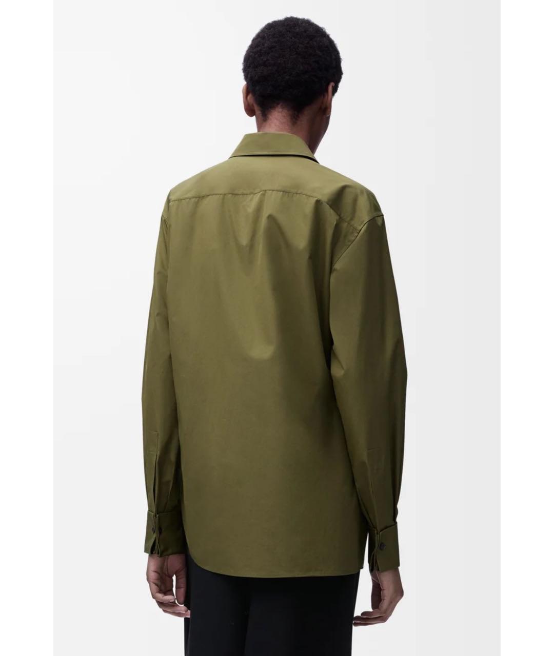 LOEWE Хаки хлопковая рубашка, фото 4