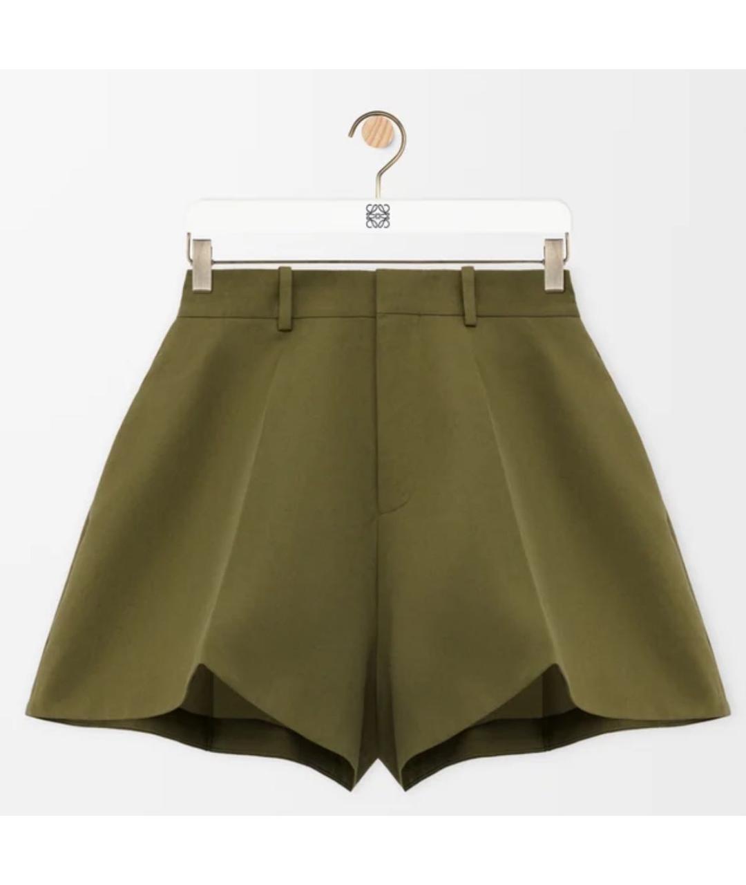LOEWE Хаки хлопковые шорты, фото 6