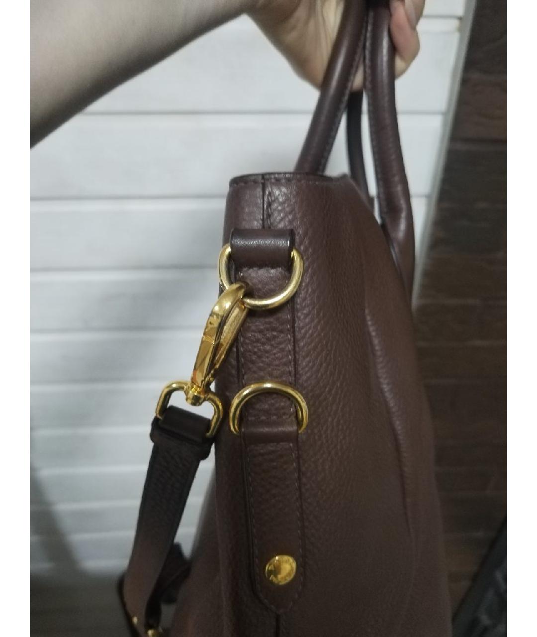 PRADA Коричневая кожаная сумка тоут, фото 5