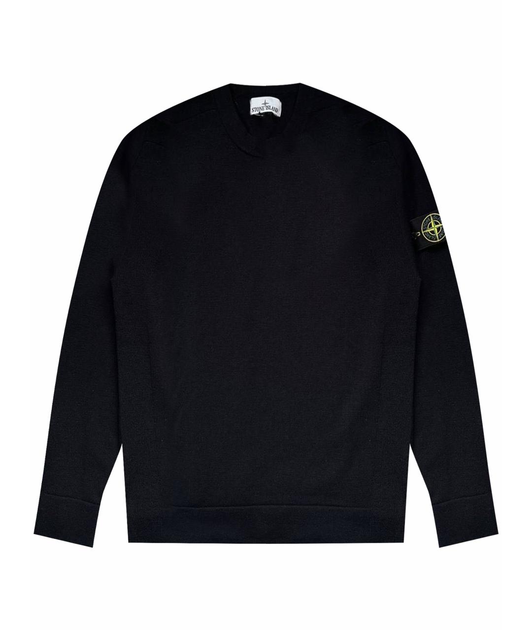 STONE ISLAND Темно-синий шерстяной джемпер / свитер, фото 1