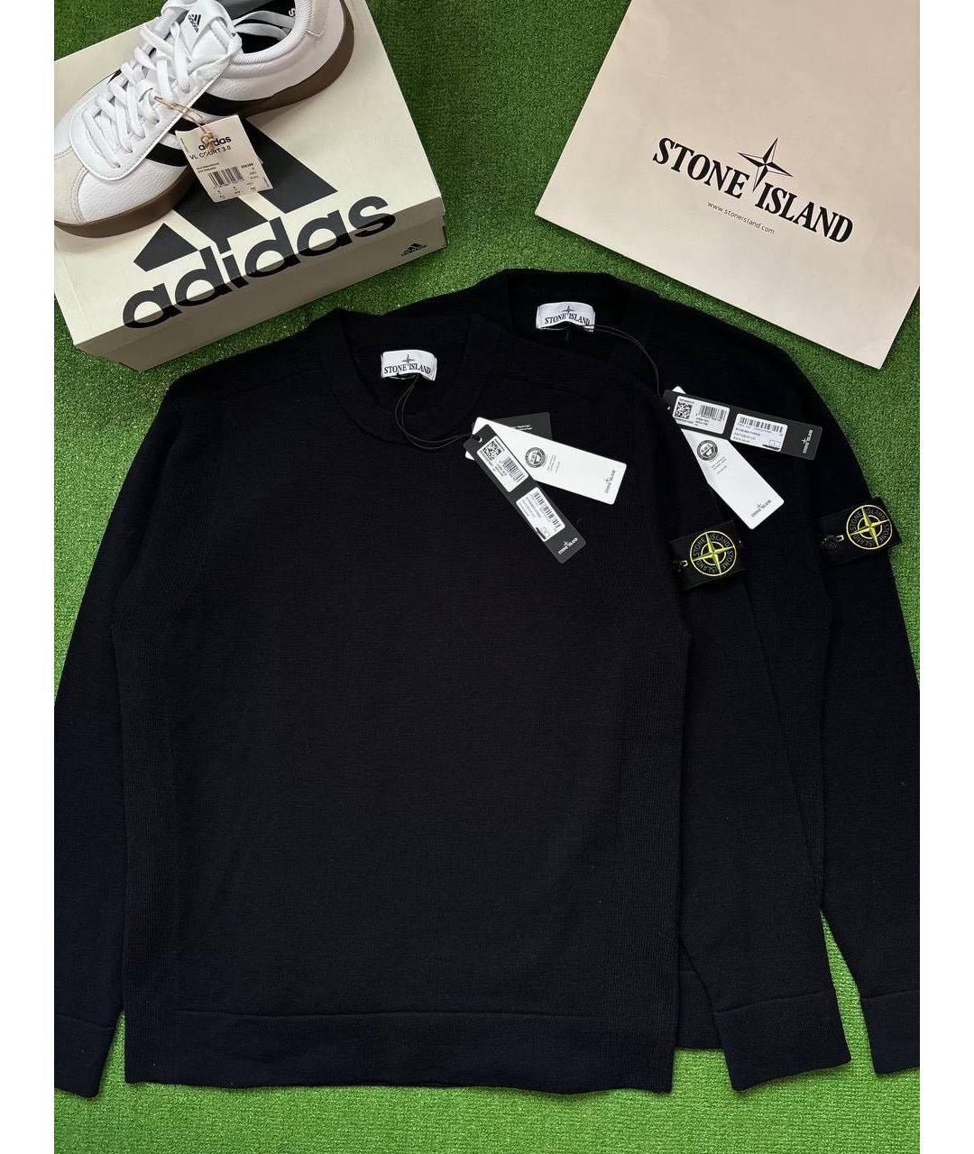 STONE ISLAND Темно-синий шерстяной джемпер / свитер, фото 8