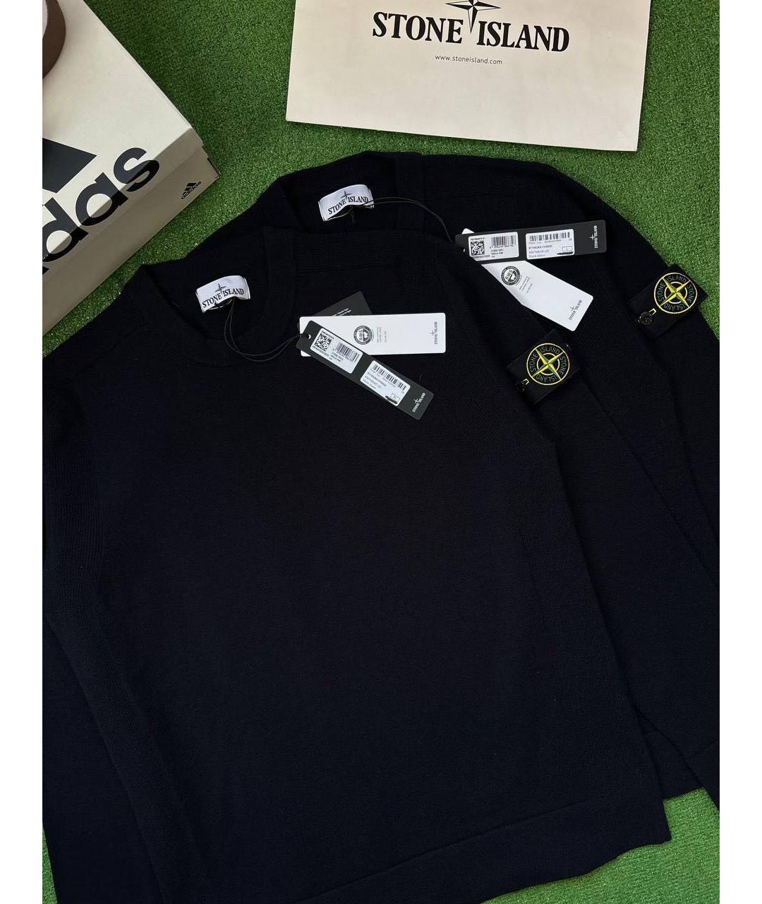 STONE ISLAND Темно-синий шерстяной джемпер / свитер, фото 2