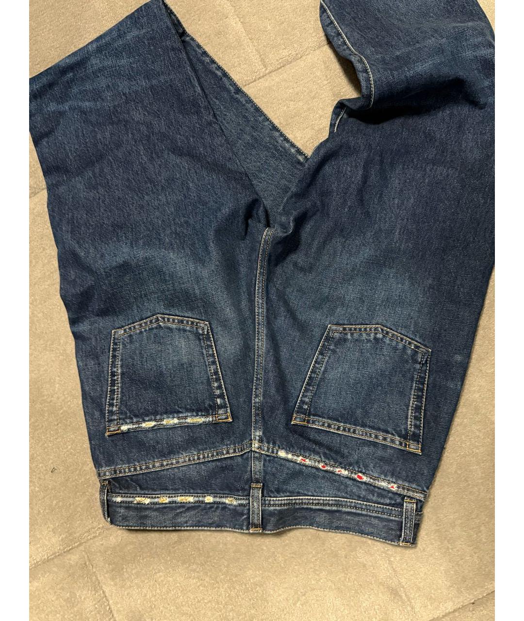 SAINT LAURENT Синие хлопковые джинсы слим, фото 3