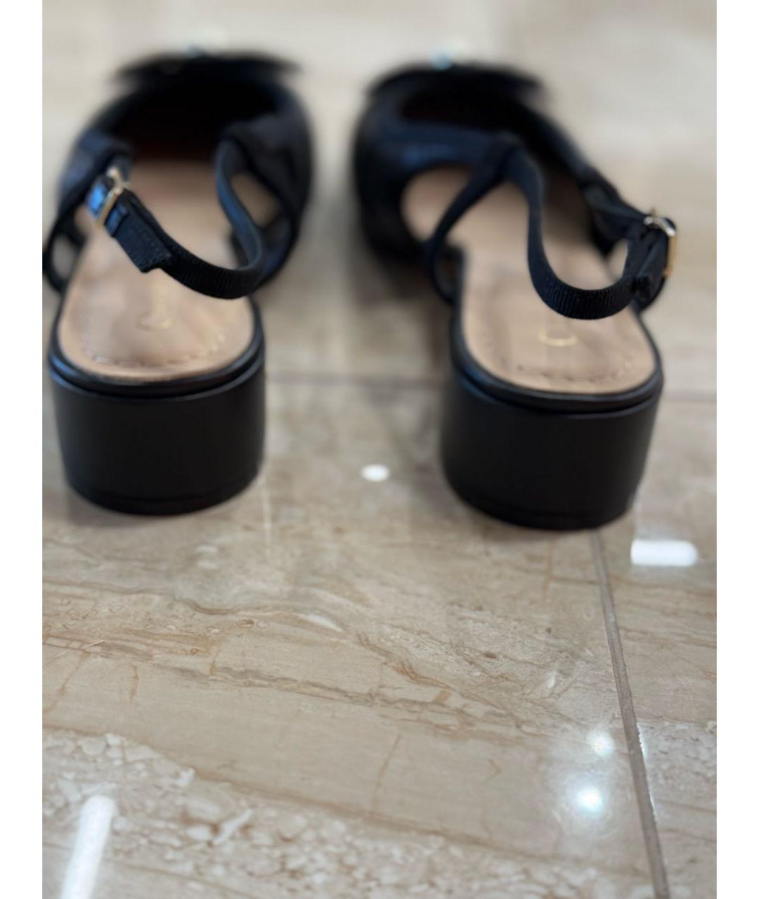 CHRISTIAN DIOR Черные кожаные балетки, фото 6