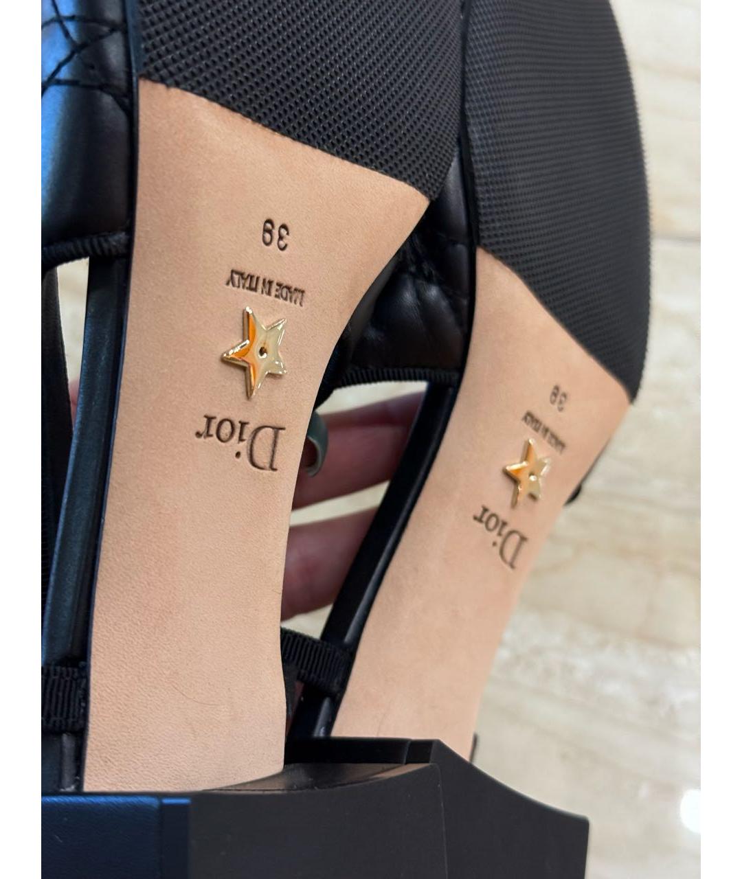 CHRISTIAN DIOR Черные кожаные балетки, фото 5