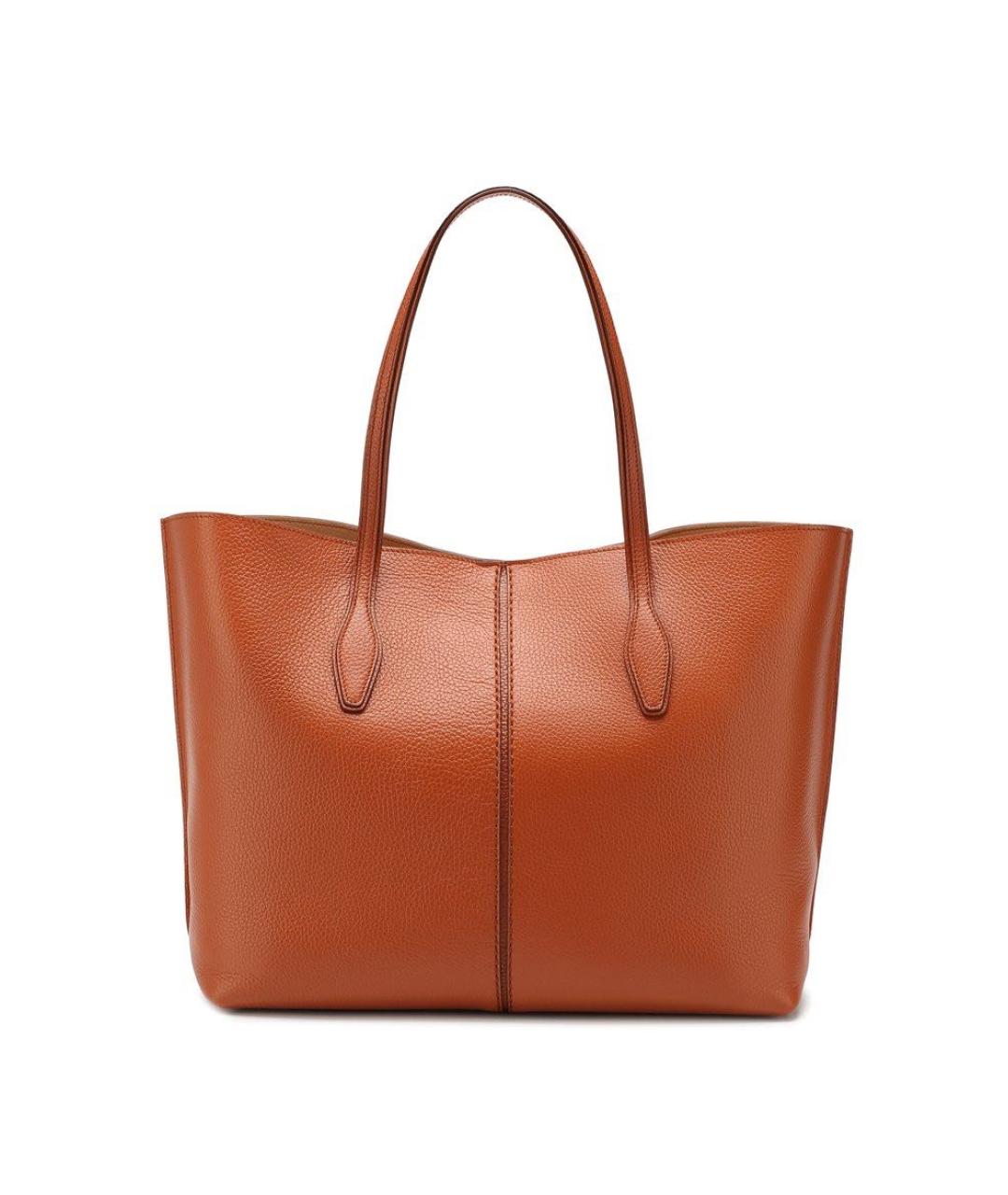 TOD'S Коричневая кожаная сумка тоут, фото 1