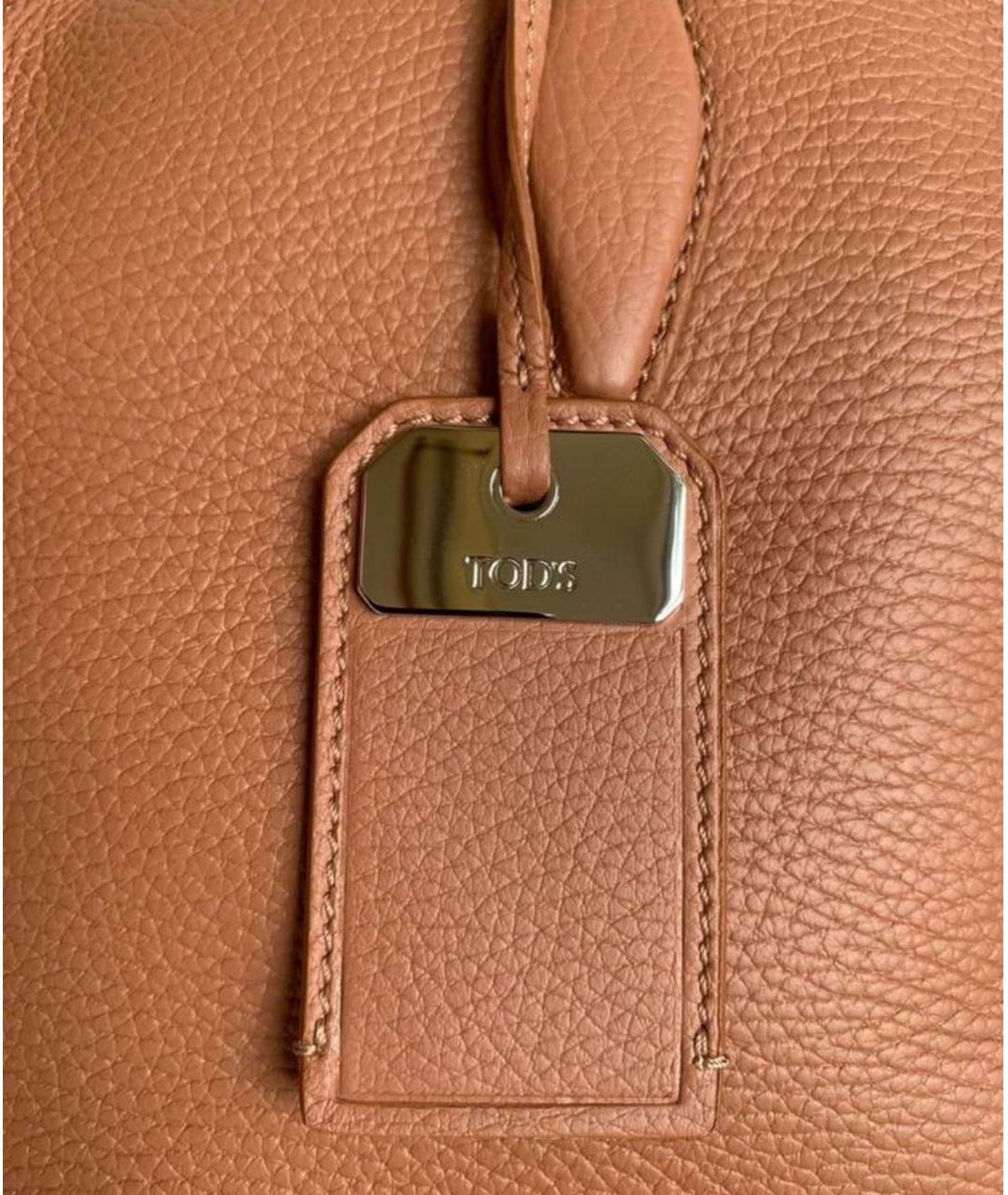 TOD'S Коричневая кожаная сумка тоут, фото 6