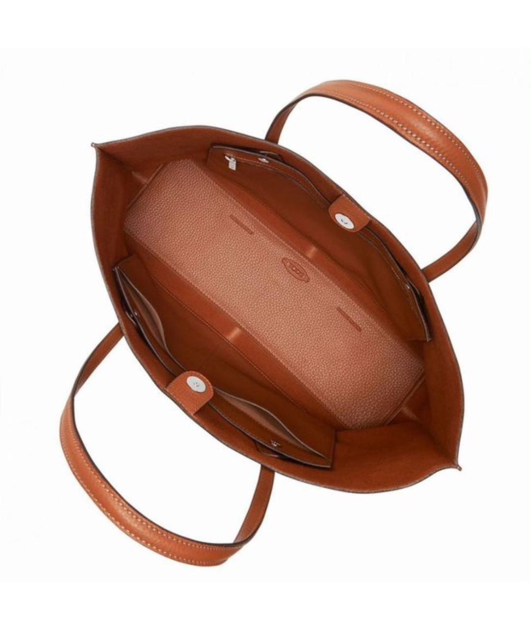 TOD'S Коричневая кожаная сумка тоут, фото 4