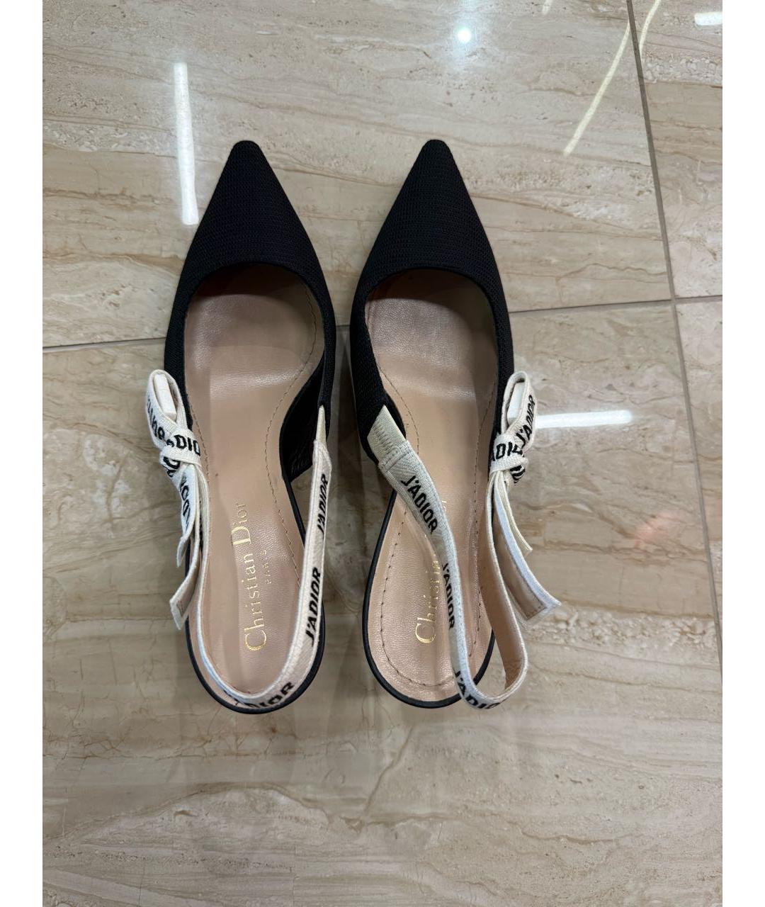 CHRISTIAN DIOR Черные лодочки на низком каблуке, фото 3