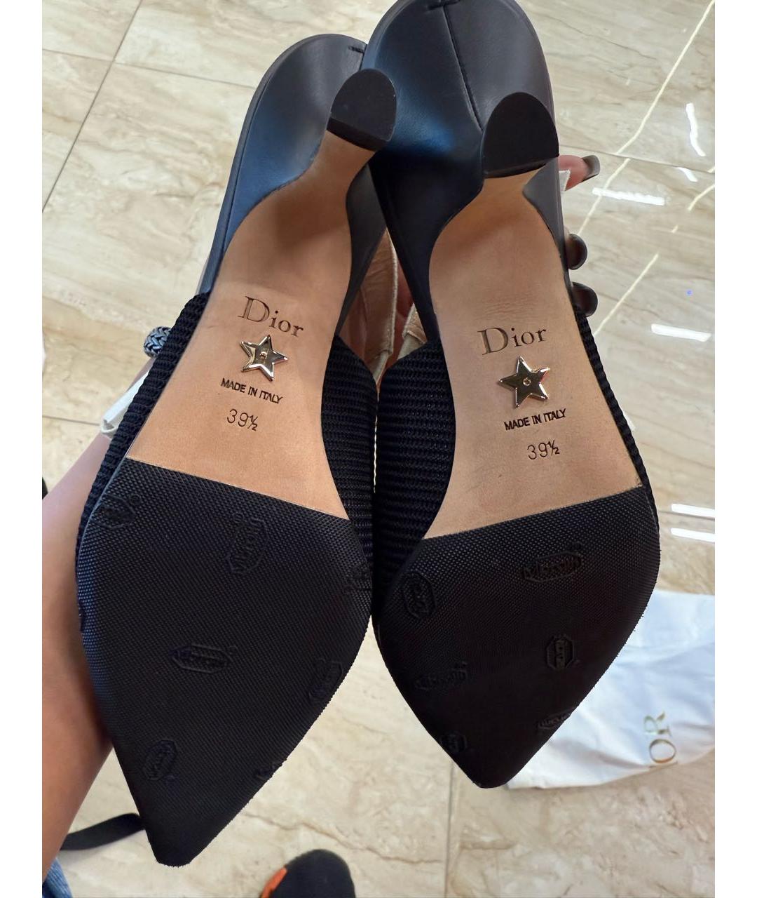 CHRISTIAN DIOR Черные лодочки на низком каблуке, фото 6