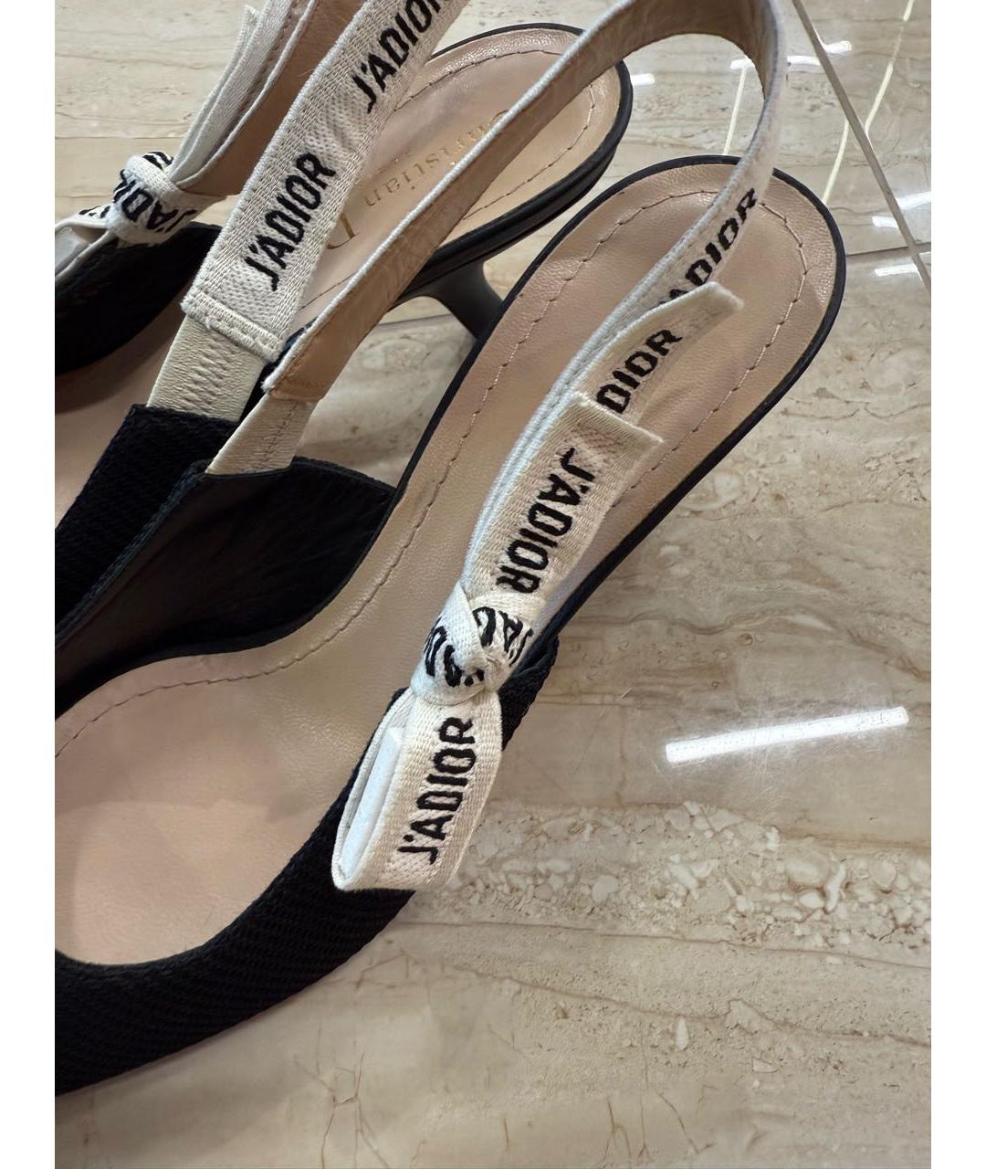 CHRISTIAN DIOR Черные лодочки на низком каблуке, фото 5