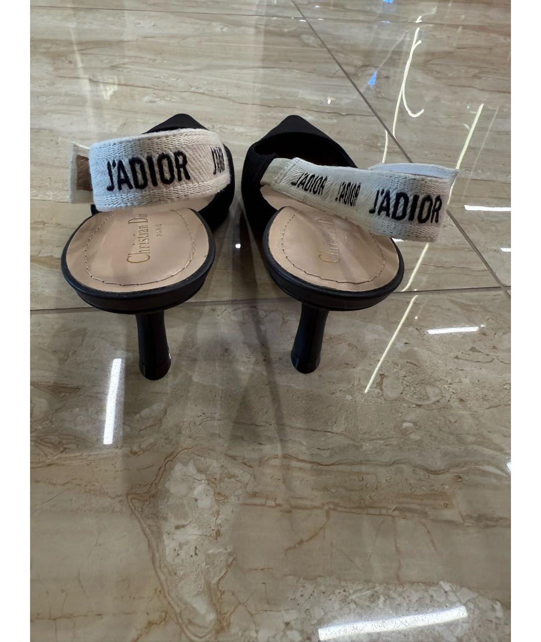 CHRISTIAN DIOR Черные лодочки на низком каблуке, фото 4