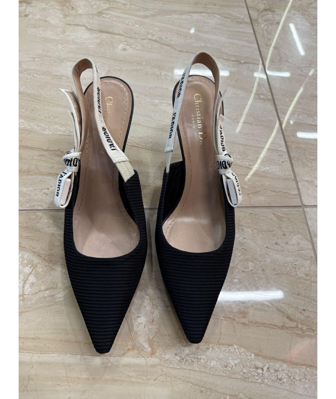 CHRISTIAN DIOR Черные лодочки на низком каблуке, фото 2