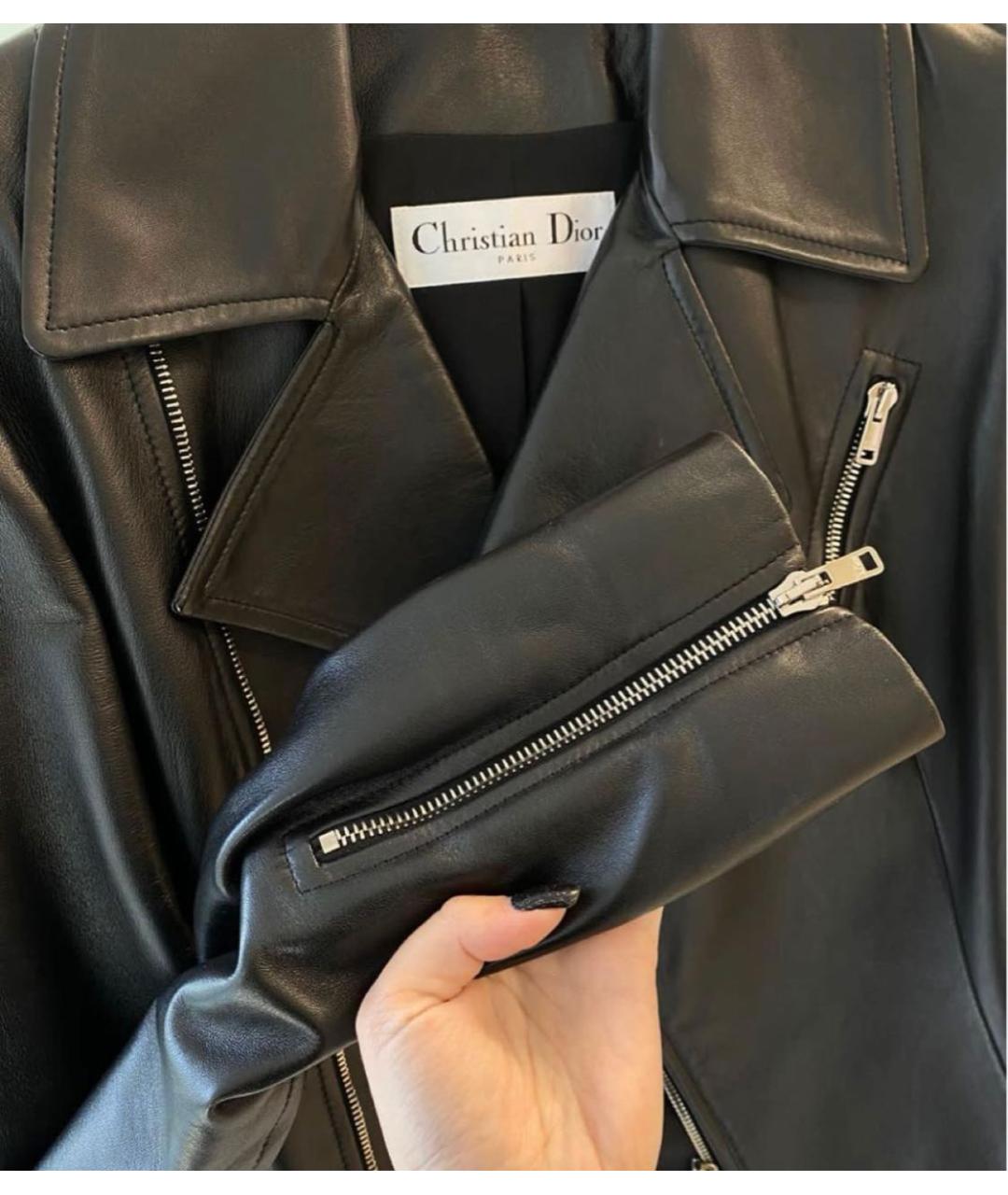 CHRISTIAN DIOR Черная кожаная куртка, фото 4