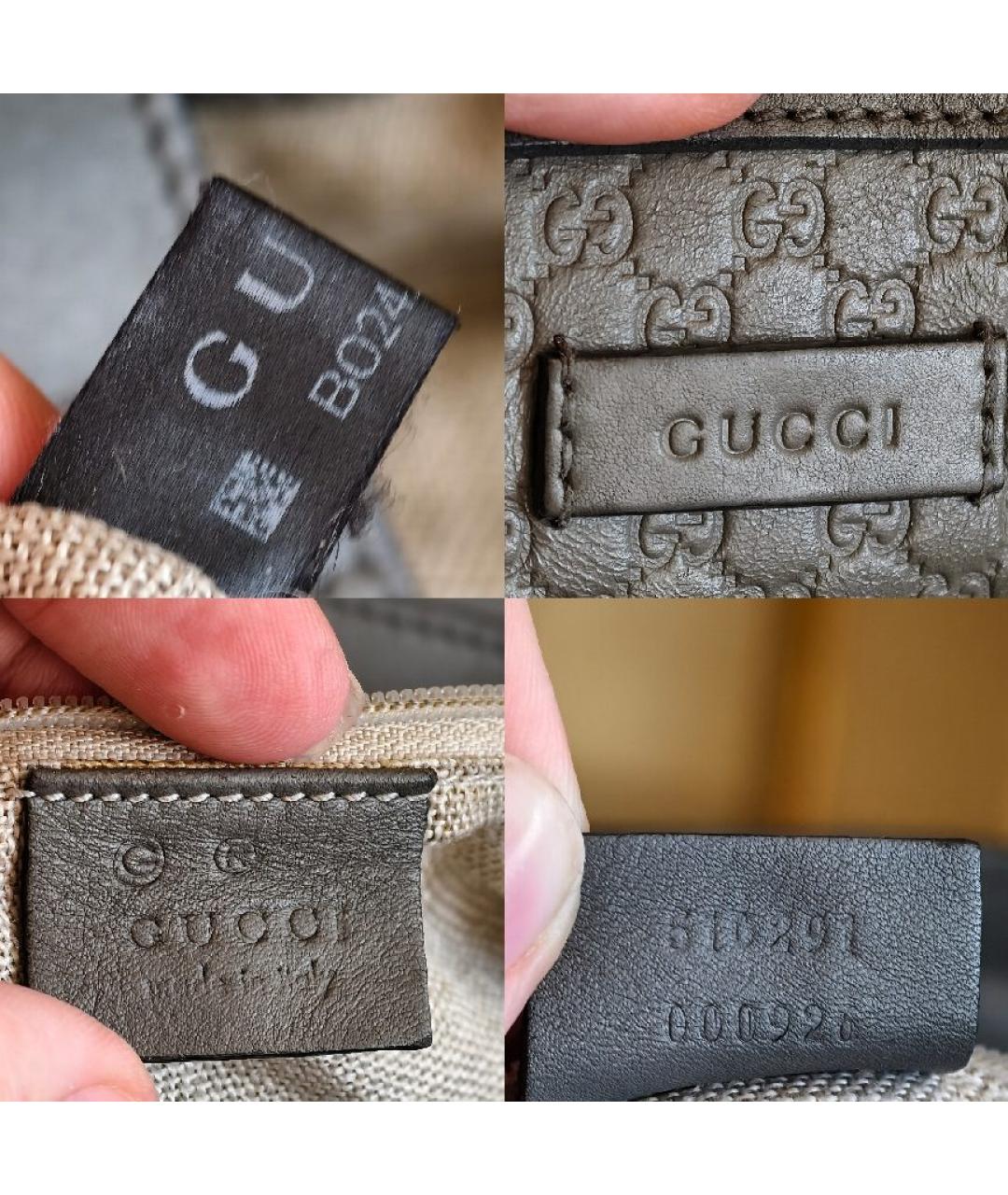 GUCCI Серая кожаная сумка тоут, фото 5