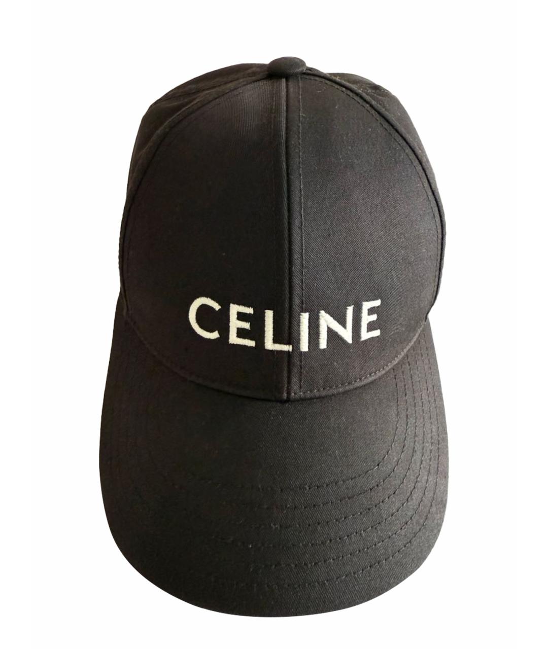 CELINE Черная хлопковая кепка, фото 1
