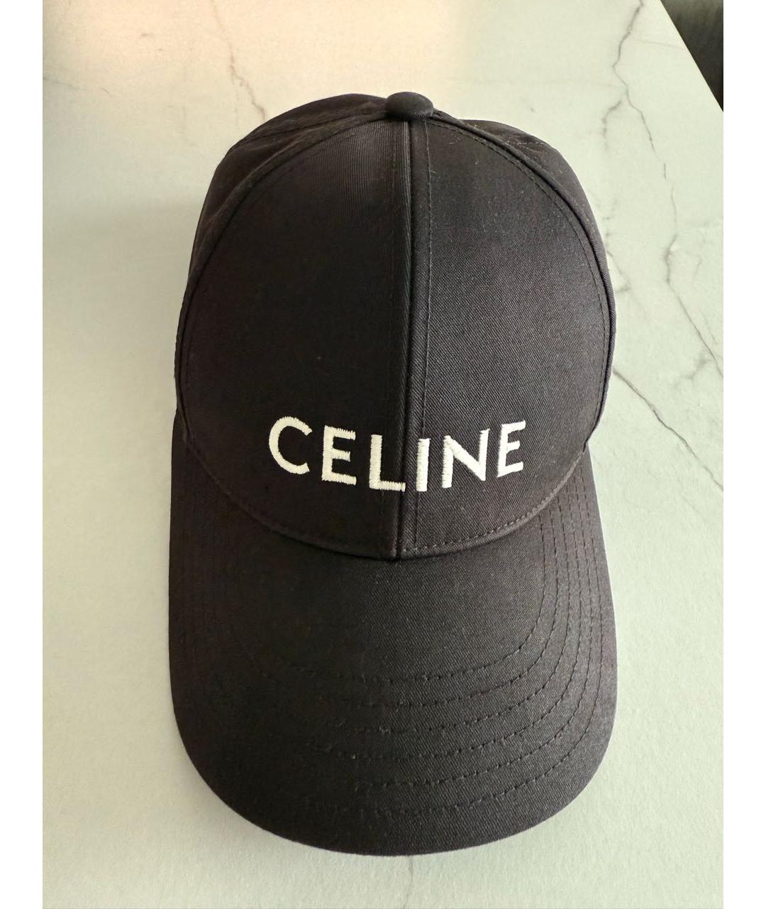 CELINE Черная хлопковая кепка, фото 7