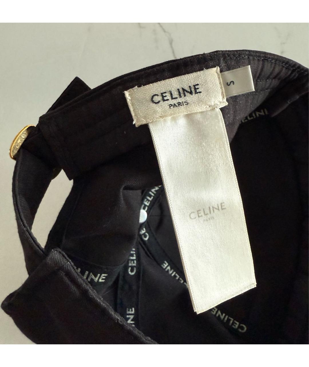 CELINE Черная хлопковая кепка, фото 5
