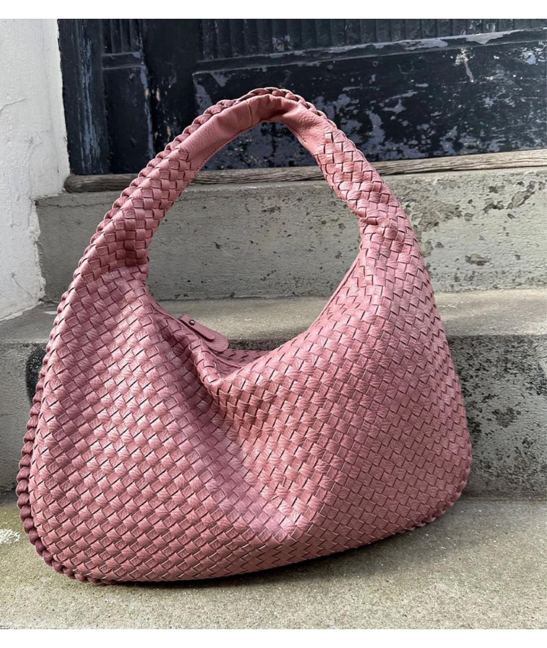 BOTTEGA VENETA Розовая кожаная сумка тоут, фото 2