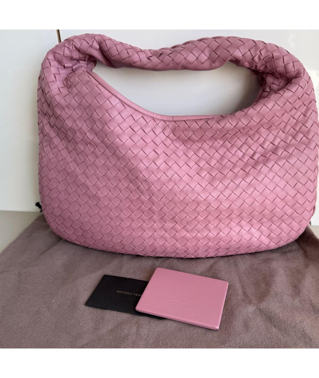 BOTTEGA VENETA Розовая кожаная сумка тоут, фото 7