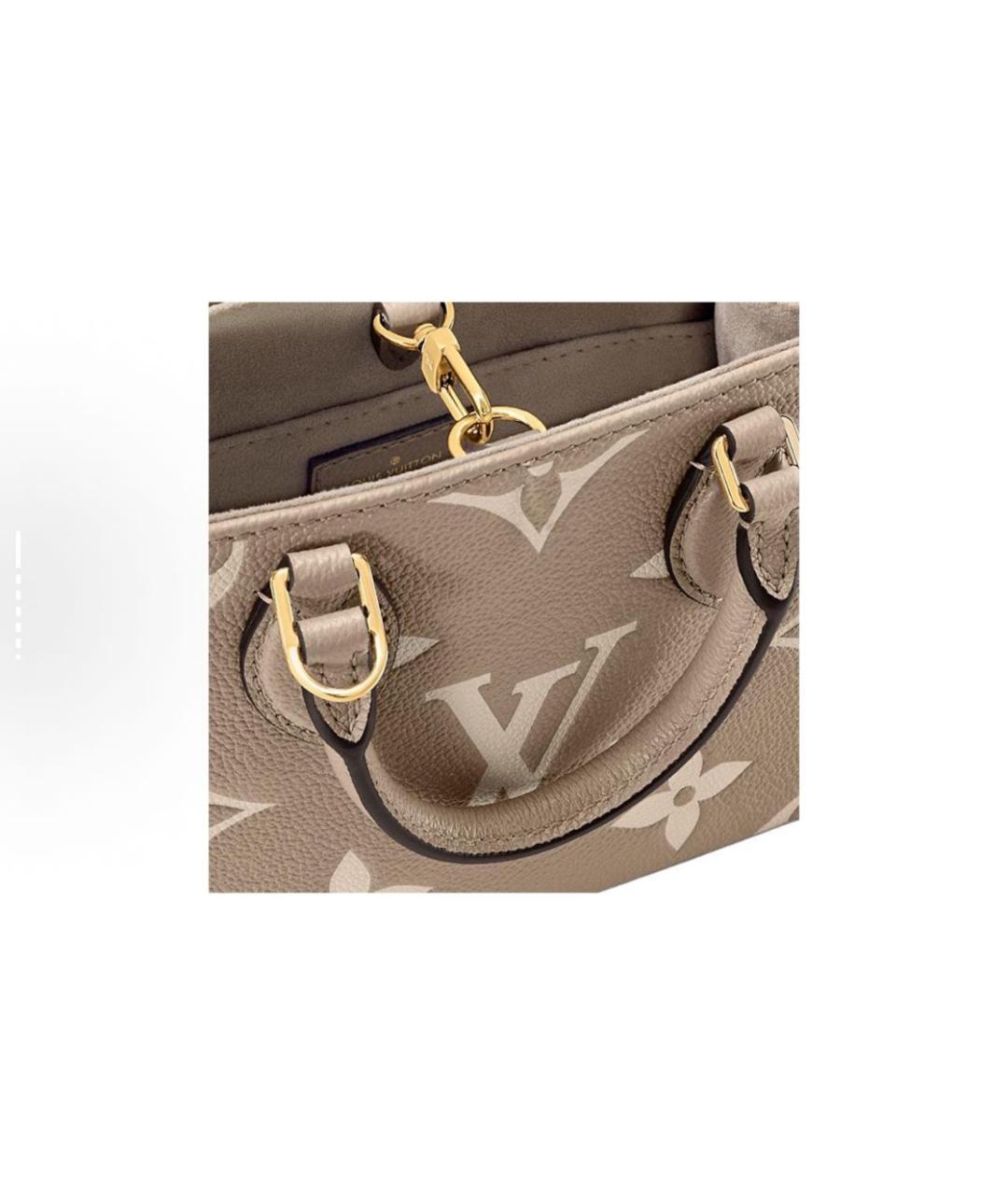 LOUIS VUITTON Бежевая кожаная сумка тоут, фото 6
