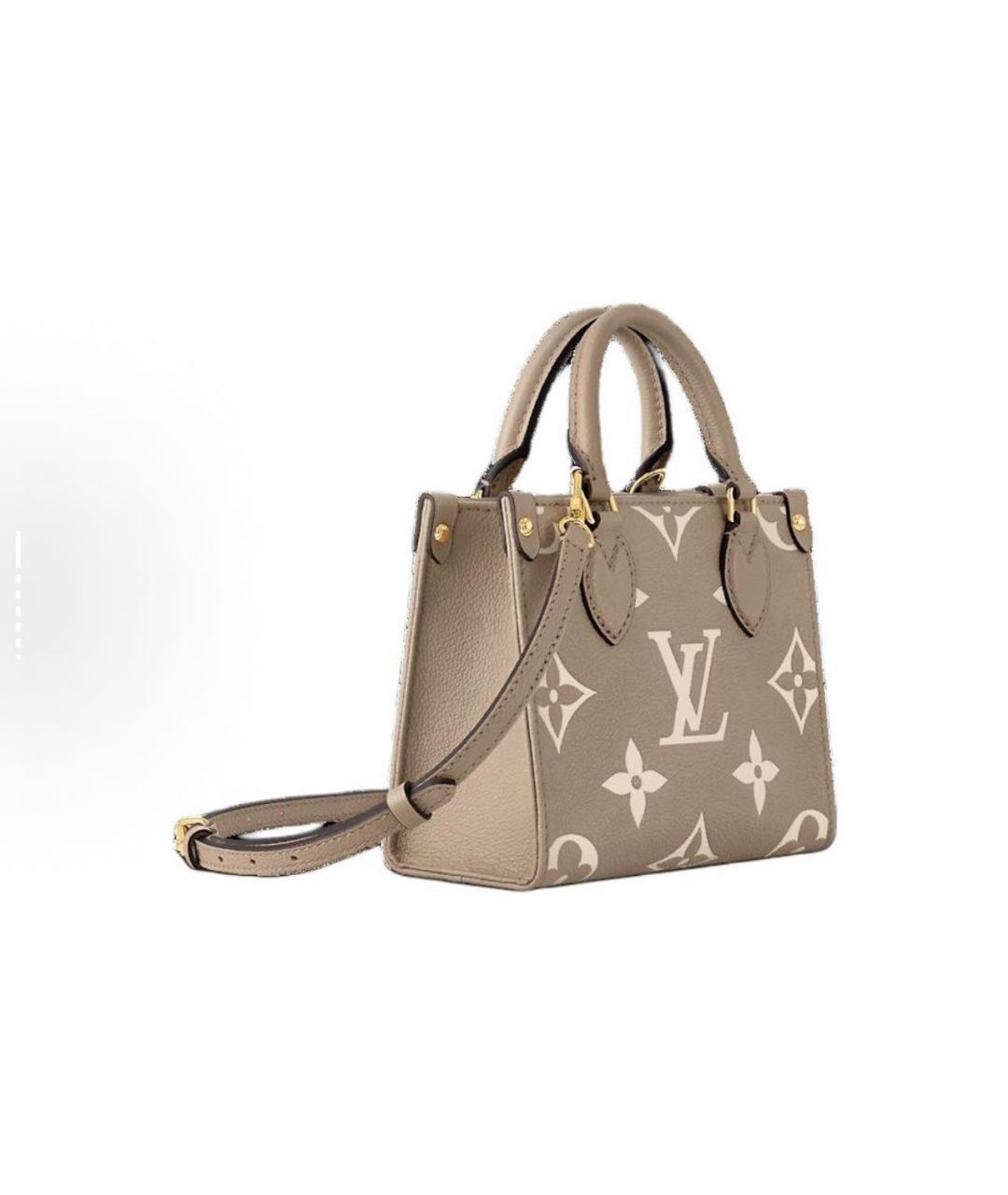 LOUIS VUITTON Бежевая кожаная сумка тоут, фото 2