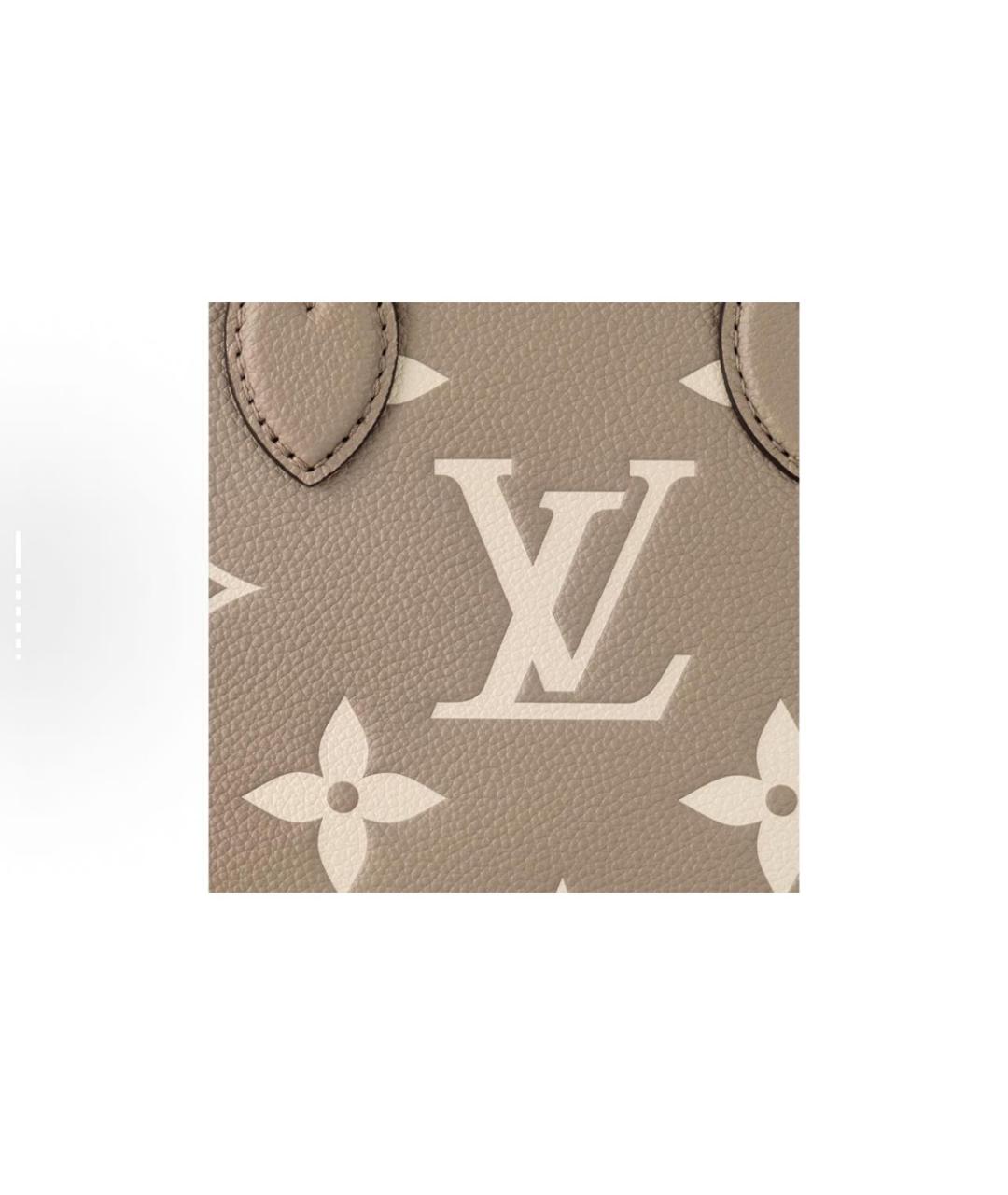 LOUIS VUITTON Бежевая кожаная сумка тоут, фото 5