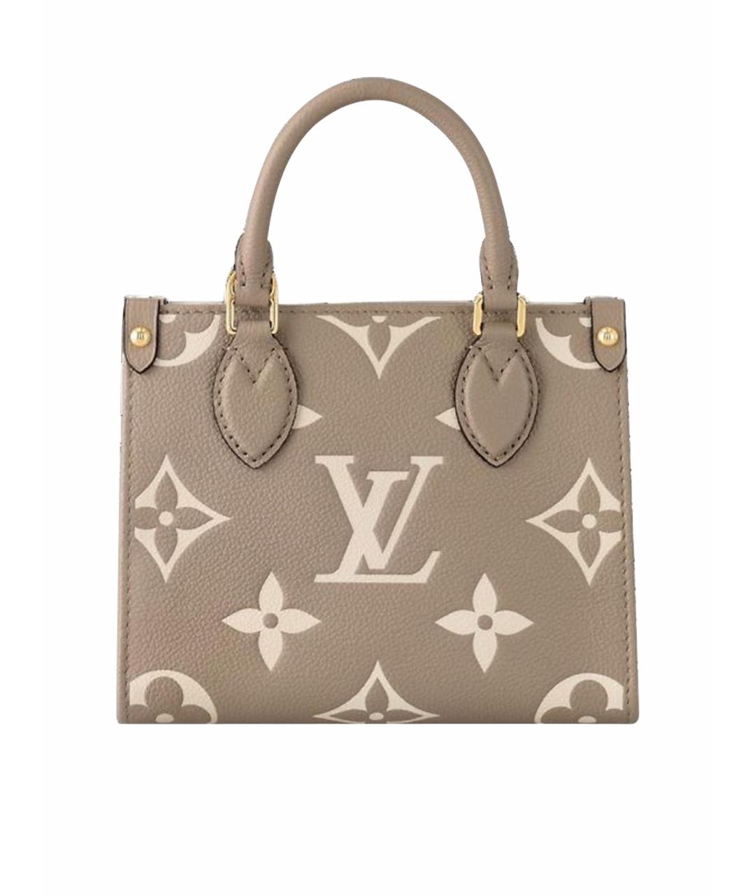 LOUIS VUITTON Бежевая кожаная сумка тоут, фото 1